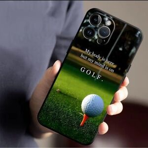 Apple iPhone Phone Case Golf Scene Black Silicone Case Unisex Saying